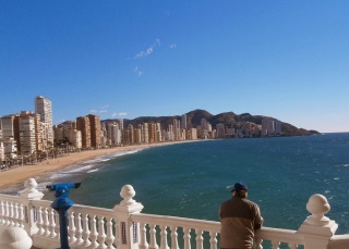 The beachfront of Benidorm, one of Spain's most touristic cities.