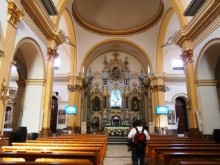 The elaborate altar inside the Church of the Immaculate Conception