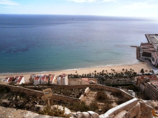 The view of the sea from the Castle of Santa Barbara
