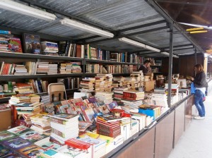 The annual book fair consists of six large book kiosks on the seafront pedestrian walkway. 
