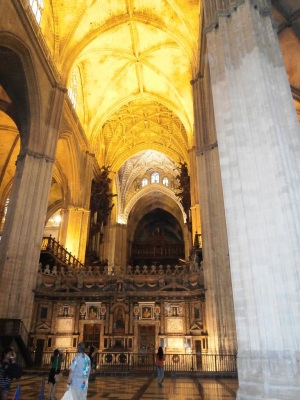 The vast scale Cathedral of Seville inspires awe.  It is the largest Gothic cathedral in the world in both area and volume.  